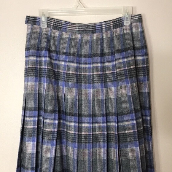 Vtg Pendleton ladies 100% wool pleated skirt size 14 modest sustainable - Picture 8 of 12